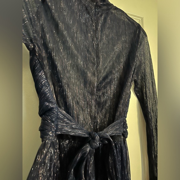 Sabina Musayev Small Adriana Dress Mini Purple Turtleneck Hourglass Long Sleeve - Picture 5 of 7